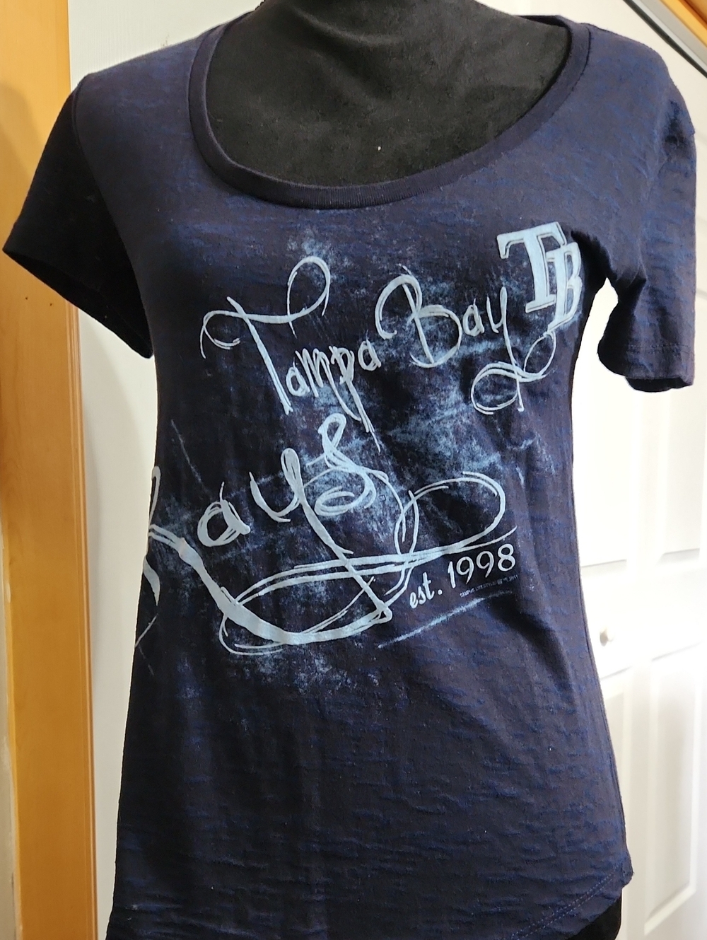 Genuine Merchandise Navy Short Sleeve Scoop Neck Tampa Bay Rays Tee